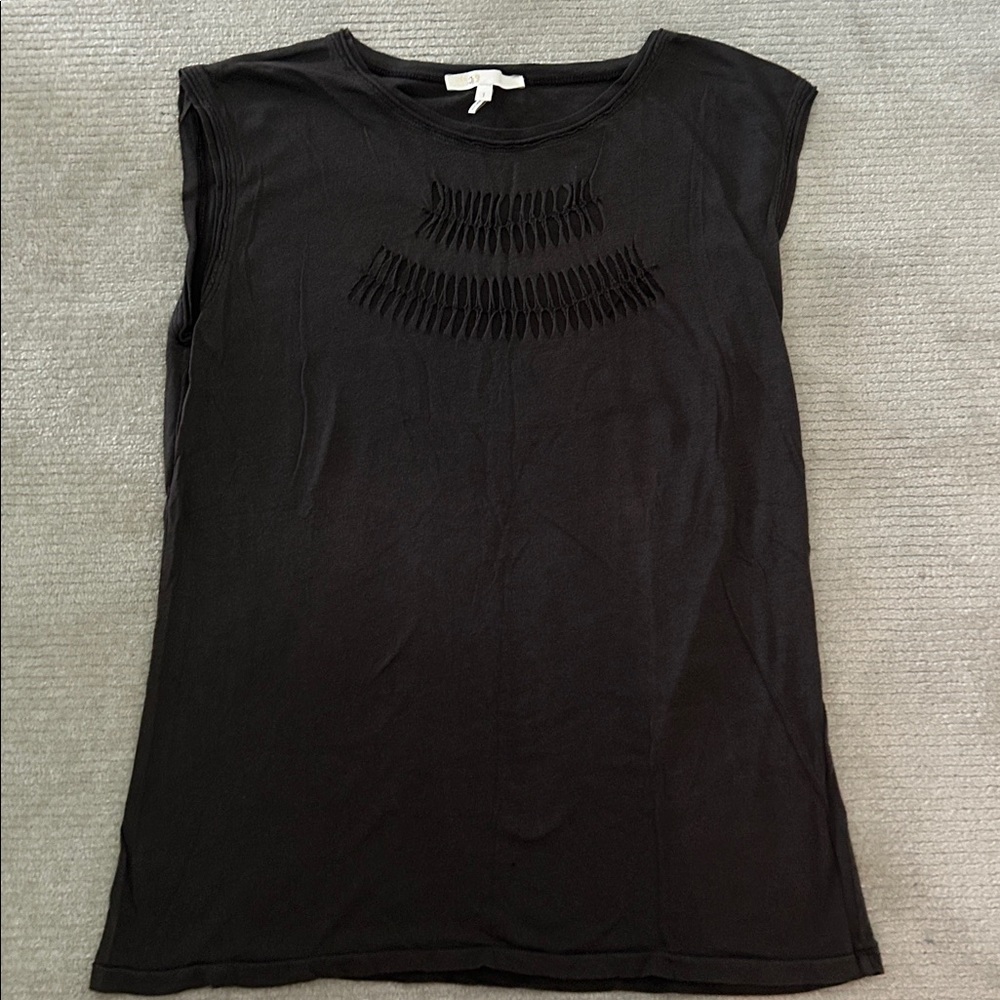 Maje Womens Brown Tank Top Size XS 1 Lightweight, cutout design on chest